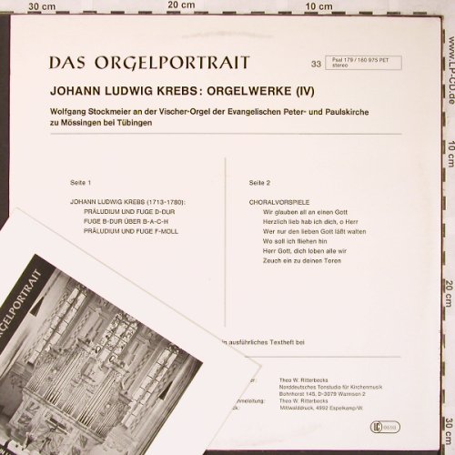 Krebs,Johann Ludwig: Orgelwerke IV, Psallite(179/160975), D,  - LP - L6082 - 9,00 Euro