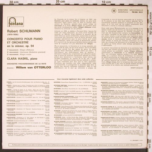Schumann,Robert: Concerto pour piano et orche.op.54, Fontana(700 066 WGY), F,vg+/m-,  - LP - L6086 - 5,00 Euro