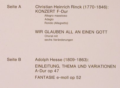 Rinck,Christian Heinrich/ A.Hesse: Konzert F-Dur/Einl.Thema u.Var.op52, Psallite(PSAL 172/120675), D,  - LP - L6095 - 9,00 Euro