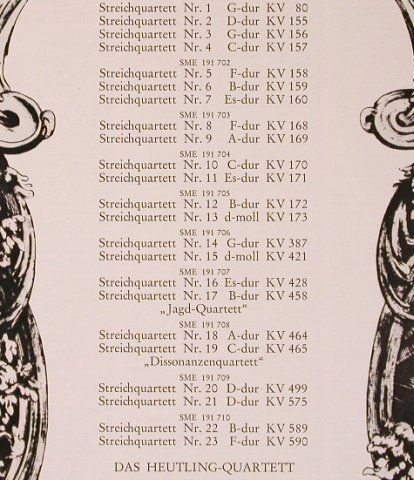 Mozart,Wolfgang Amadeus: Sämtliche Streichquartette, Box, EMI Electrola (SME 91 701/710), D Typ: 10LP Best.-Nr.: L6108 Preis: 60,00 Euro