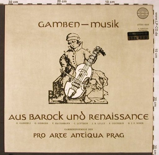 V.A.Gamben-Musik: aus Barock und Renaissance, Amadeo (AVRS 6216), A Typ: LP Best.-Nr.: L6139 Preis: 6,00 Euro