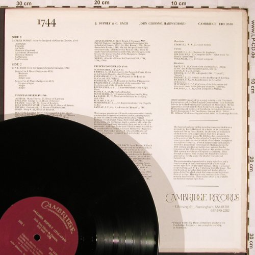 Duphly,Jacques / C.P.E.Bach: Pieces de Clavecin / Cembalo, Cambridge (CRS 2530), US, m-/vg+ Typ: LP Best.-Nr.: L6150 Preis: 7,50 Euro