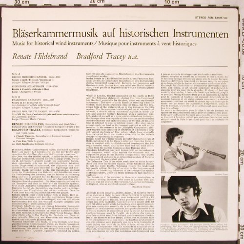 V.A.Bläsermusik auf historischen: Instrumenten-Händel,Telem.Barsanti, FSM Toccata (FSM 53 615 toc), D Typ: LP Best.-Nr.: L6155 Preis: 6,00 Euro