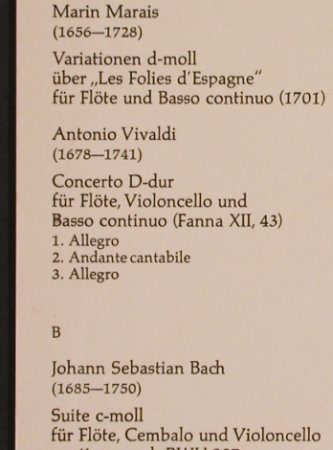 V.A.Flötenmusik des 18 Jahrh.: Marin Marais,Vivaldi,Bach,Rameau., Musicaphon (BM 30 SL 1918), D Typ: LP Best.-Nr.: L6163 Preis: 5,00 Euro