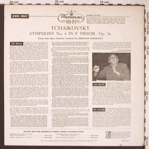 Tschaikowsky,Peter: Symphony No.4 in F Minor, op.36, Westminster (XWN 18522), US, m-/vg+ Typ: LP Best.-Nr.: L6169 Preis: 5,00 Euro