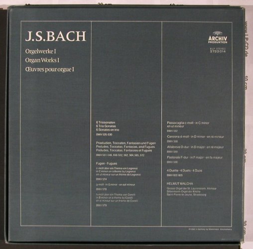 Bach,Johann Sebastian: Orgelwerke 1 Box(8),Bonus LP m-/vg+, Archiv(2722 014), D,  - 8LP - L6203 - 24,00 Euro