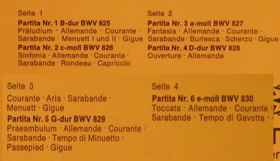 Bach,Johann Sebastian: Partiten Nr.1-6 BWV 825-830,Foc, EMI Electrola(C 187-30 157/58), D,  - 2LP - L6208 - 7,50 Euro