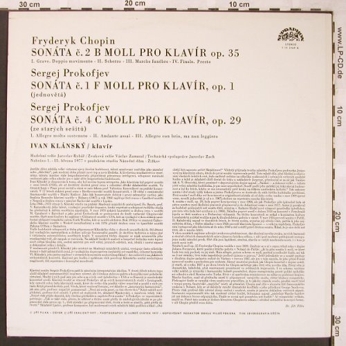 Chopin,Frederic/Prokofjev: Sonata c.2 b mol/ Sonata c.1,c.4, Supraphon (1 11 2169 G), CZ, 1977 Typ: LP Best.-Nr.: L6241 Preis: 6,00 Euro