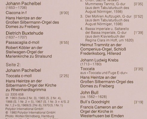 V.A.Vom ewigen Zauber barock.Orgeln: Bach, Pachabel, Buxtehude..., D.Gr.Favorit(2535 658), D, 1980 - LP - L6261 - 4,00 Euro