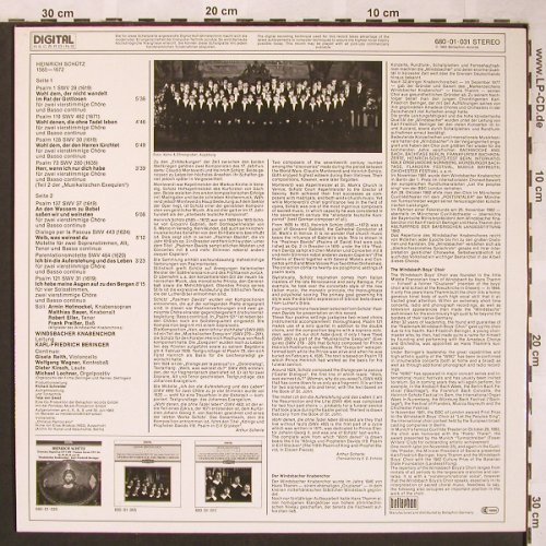 Schütz,Heinrich: Psalmen Davids SWV 28,30,31,37,280, Bellaphon(680-01-031), D, 1983 - LP - L6265 - 6,00 Euro