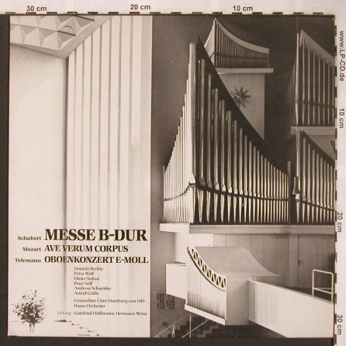 Schubert,Franz / Mozart / Telemann: Messe B-Dur/Ave Verum Corpus/Oboenk, Pallas (112421), D, 1982 Typ: LP Best.-Nr.: L6268 Preis: 6,00 Euro
