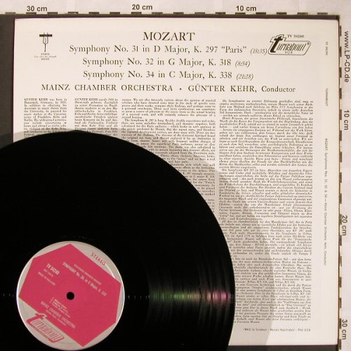 Mozart,Wolfgang Amadeus: Sinfonien Nr.31,32 & 34, Turnabout (TV 34240), US Typ: LP Best.-Nr.: L6271 Preis: 6,00 Euro