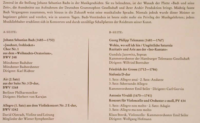 V.A.Bach und seine Zeit: Booklet-Catalogue, Foc, D.Gr./Archiv(104 461), D, 1966 - LP - L6279 - 4,00 Euro