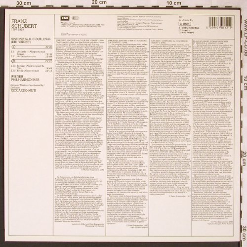 Schubert,Franz: Sinfonie Nr.8 (9) C-Dur, D944, EMI (27 0562 1), D, 1987 Typ: LP Best.-Nr.: L6291 Preis: 6,00 Euro