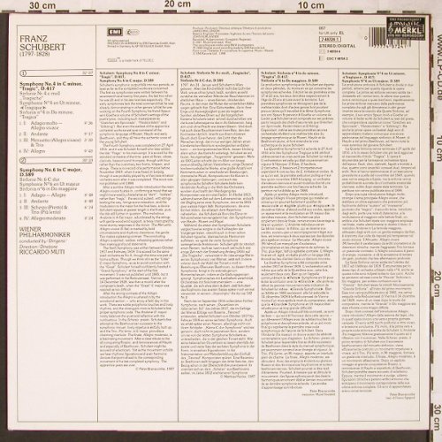 Schubert,Franz: Sinfonie Nr.4&6 - D417, D589, EMI (7 49724 1), D, 1988 Typ: LP Best.-Nr.: L6292 Preis: 6,00 Euro