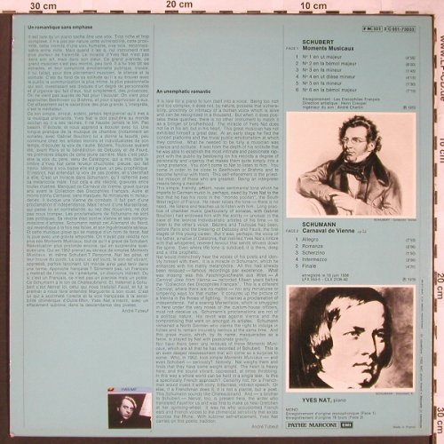 Schubert,Franz / R.Schumann: Moments Musicaux/Carnaval de Vienne, EMI (C 051-73033), F Typ: LP Best.-Nr.: L6297 Preis: 7,50 Euro
