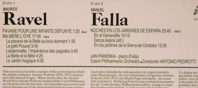 Ravel,Maurice / Falla: Ma Mre l'Oye, Pavane pour une...., Supraphon(10 8115-1), CZ, 1964 - LP - L6348 - 9,00 Euro