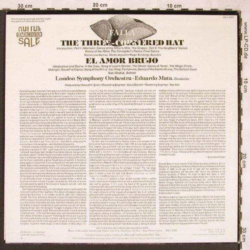 de Falla,Manuel: The Three-Cornered Hat,vg+/vg+, RCA,Promo-Stoc (ARL1-2387), US, 1978 Typ: LP Best.-Nr.: L6360 Preis: 5,00 Euro