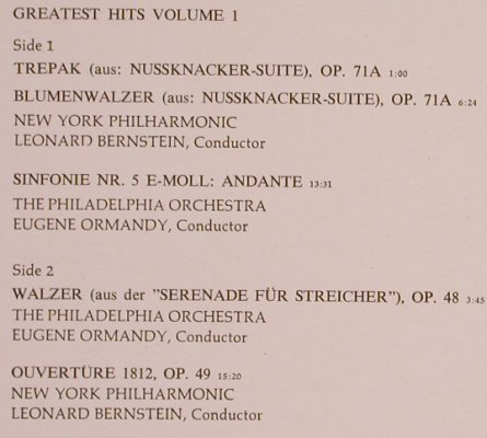 Tschaikowsky,Peter: Greatest Hits Vol.1, CBS(S 30 003), NL, 1971 - LP - L6394 - 3,00 Euro