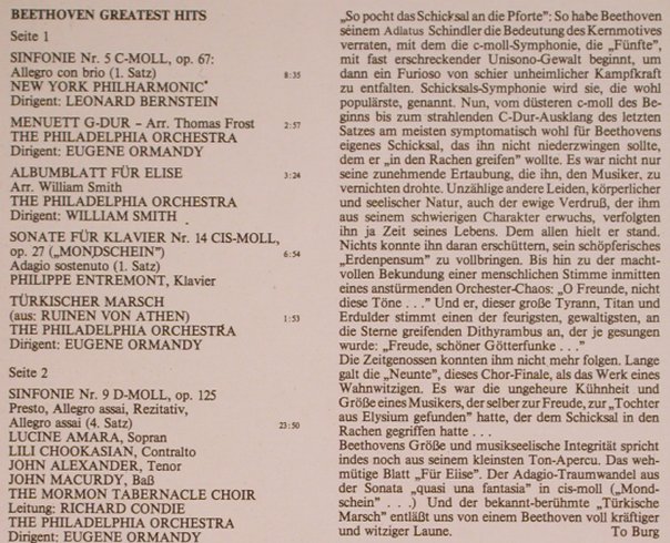 Beethoven,Ludwig van: Greatest Hits, CBS(S 30 019), NL, 1971 - LP - L6405 - 6,00 Euro