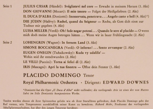 Domingo,Placido: Große Tenorarien, RCA Red Seal (SAR 22 067), D Typ: LP Best.-Nr.: L6415 Preis: 6,00 Euro