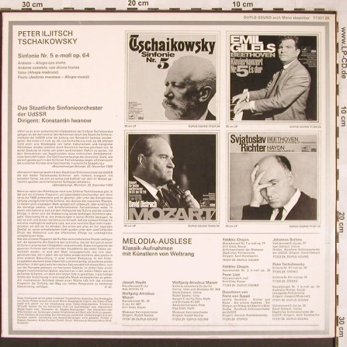 Tschaikowsky,Peter: Sinfonie Nr.5 e-moll op.64, Melodia Auslese(77 307 ZK), D, 1965 - LP - L6418 - 6,00 Euro