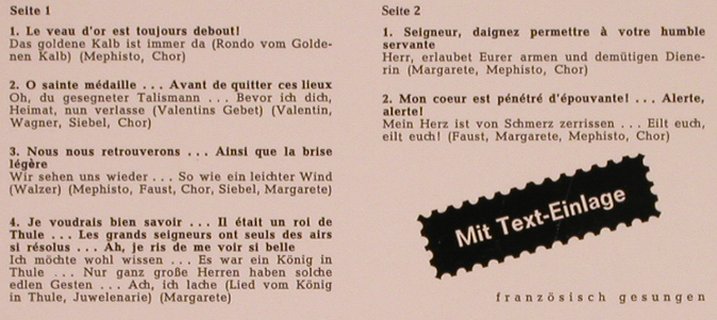 Gounod,Charles: Margarete - Arien und Szenen, Decca,Muster-Stol(SXL 20 559-B), D,  - LP - L6457 - 6,00 Euro