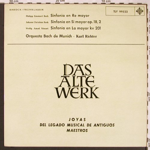 Bach,Carl Philipp E./J.C.Bach/Mozar: Sinfonia en Re mayor, Telefunken (TLY 99522), E Typ: LP Best.-Nr.: L6463 Preis: 6,00 Euro