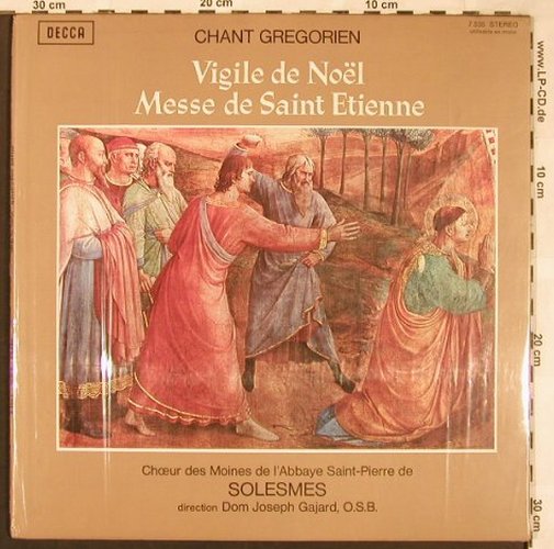 V.A.Chant Gregorien: Vigile de Noel/Messe de Saint Etien, Decca (7.535), F FS-New Typ: LP Best.-Nr.: L6465 Preis: 9,00 Euro