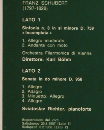 Schubert,Franz: Sinfonie Nr.8 / Sonata p.Pianoforte, I Grandi Concert (26) (GCL 26), I Typ: LP Best.-Nr.: L6473 Preis: 5,00 Euro