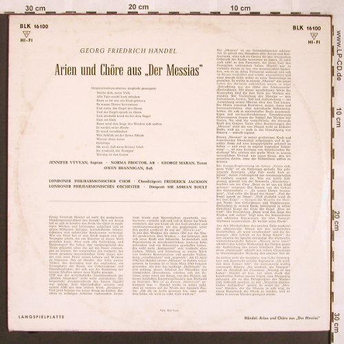 Händel,Georg Friedrich: Der Messias - Arien und Chöre, Decca, Mono(BLK 16100), D, m-/vg+,  - LP - L6504 - 5,00 Euro