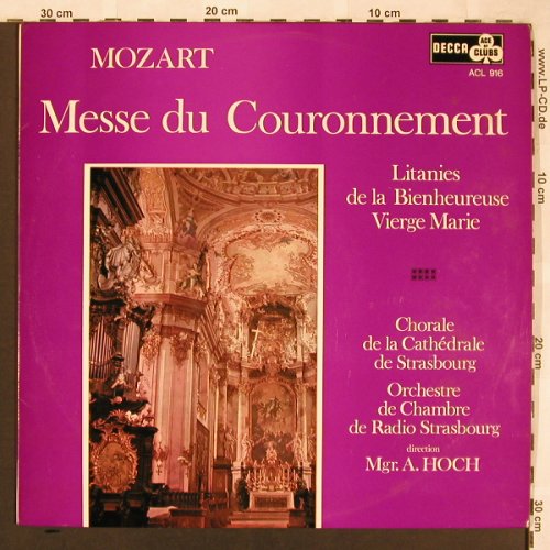 Mozart,Wolfgang Amadeus: Messe du Couronnement KV 317, Decca (ACL 916), F, 1966 Typ: LP Best.-Nr.: L6505 Preis: 5,00 Euro