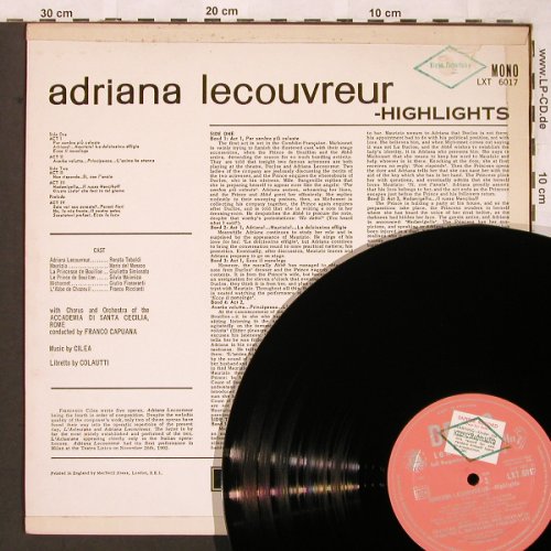 Cilea,Francesco: Adriana Lecouvreur-Highlights, Decca,Sample-Stol,stoc (LXT 6017), UK mono Typ: LP Best.-Nr.: L6506 Preis: 6,00 Euro