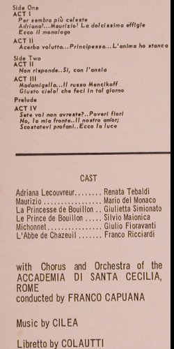 Cilea,Francesco: Adriana Lecouvreur-Highlights, Decca,Sample-Stol,stoc(LXT 6017), UK mono,  - LP - L6506 - 6,00 Euro