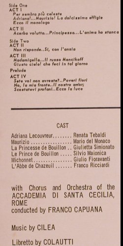 Cilea,Francesco: Adriana Lecouvreur-Highlights, Decca,Sample-Stol,stoc (LXT 6017), UK mono Typ: LP Best.-Nr.: L6506 Preis: 6,00 Euro