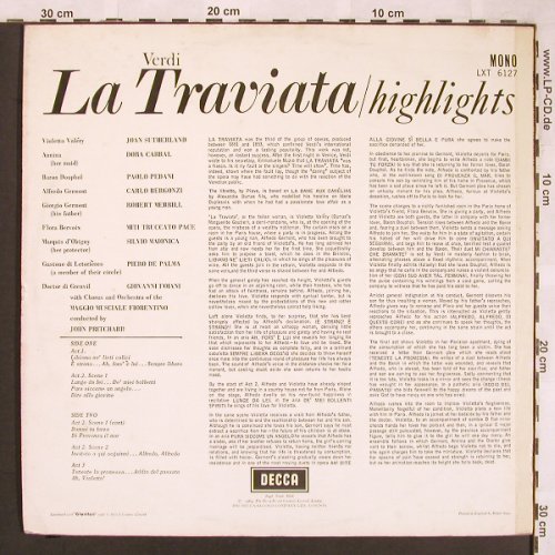Verdi,Giuseppe: La Traviata-Highlights, m-/vg+, Decca, Sample-Stol (LXT 6127), UK mono, 1964 Typ: LP Best.-Nr.: L6507 Preis: 5,00 Euro