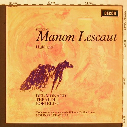 Puccini,Giacomo: Manon Lescaut -Highlights, Decca, Sample-Stol,stoc (LXT 6011), UK mono Typ: LP Best.-Nr.: L6508 Preis: 6,00 Euro