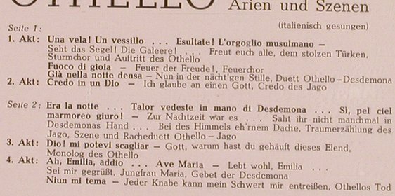 Verdi,Giuseppe: Othello-Arien & Szenen, FS-New, RCA (LM 9911-C), D, Mono Typ: LP Best.-Nr.: L6522 Preis: 9,00 Euro