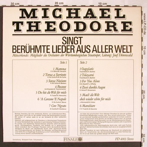 Theodore,Michael: singt berühmte Lieder a.aller Welt, Finale(FD 4003), D,  - LP - L6546 - 6,00 Euro