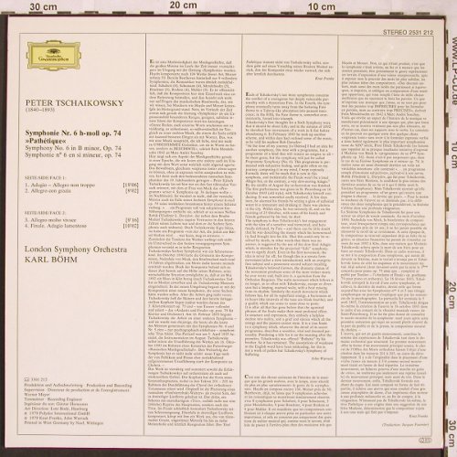 Tschaikowsky,Peter: Sinfonie Nr.6'Pathetique', D.Gr. (2531 212), D, 1979 Typ: LP Best.-Nr.: L6554 Preis: 6,00 Euro