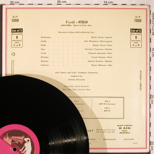 Verdi,Giuseppe: Othello, Foc, Rec.1-Set of 3, His Masters Voice (ALP 1090), UK Typ: LP Best.-Nr.: L6576 Preis: 6,00 Euro