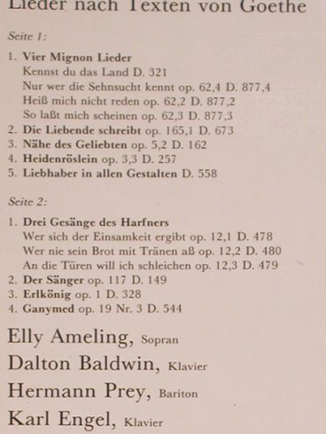 Schubert,Franz: Goethe-Lieder, Philips (6500 515), NL, co, 1973 Typ: LP Best.-Nr.: L6577 Preis: 6,00 Euro