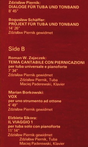 Piernik,Zdzislaw: Plays Sikora,Schäffer,Borkowski,Zaj, ProViva/Intersound(ISPV 102), D,vg+/m-, 1980 - LP - L6582 - 6,00 Euro
