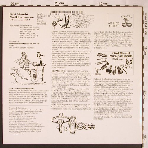 Albrecht,Gerd: Musikinstrumente&wie man sie spielt, Atlantis (95 002), D, 1981 Typ: LP*2 Best.-Nr.: L6589 Preis: 7,50 Euro