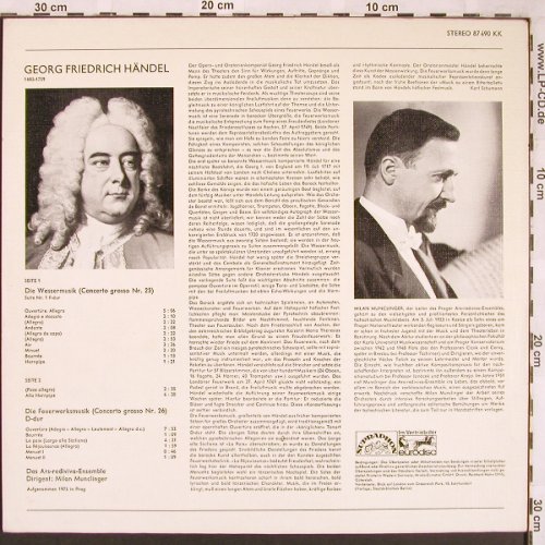 Händel,Georg Friedrich: Wassermusik / Feuerwerksmusik, Supraphon(87 490 KK), D, 1973 - LP - L6601 - 6,00 Euro