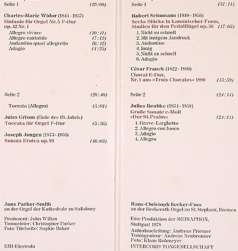 V.A.Orgelmusik der Romantik: Widor, Grison, Jongen...11 Tr., Foc, Sonocord RCA(26 002-6), D,  - 2LP - L6620 - 7,50 Euro
