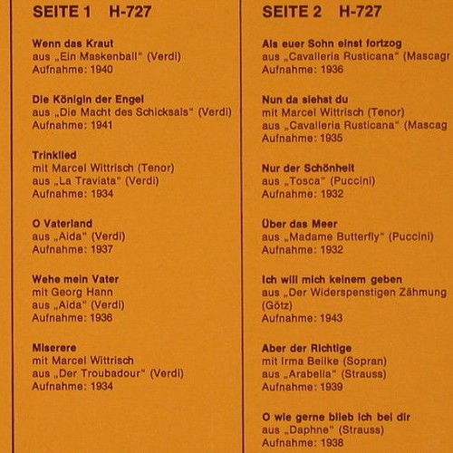 Teschemacher,Margarete: Das golden Buch großer Stimmen, Historia-Band Nr.28 (H-726/727), D, Foc Typ: 2LP Best.-Nr.: L6622 Preis: 7,50 Euro