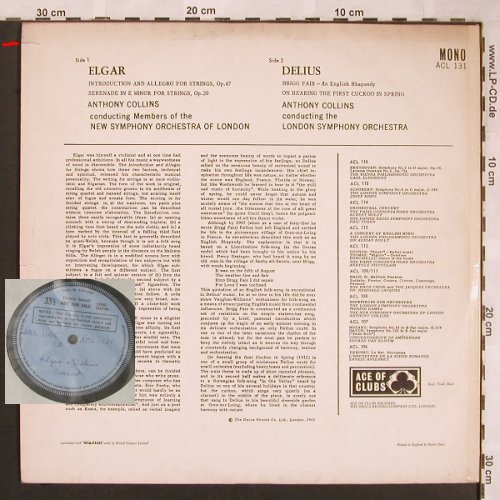 Elgar,Edward / Delius: Introduction & Allegro For Strings, Ace Of Clubs (ACL 131), UK, 1961 Typ: LP Best.-Nr.: L6626 Preis: 5,00 Euro