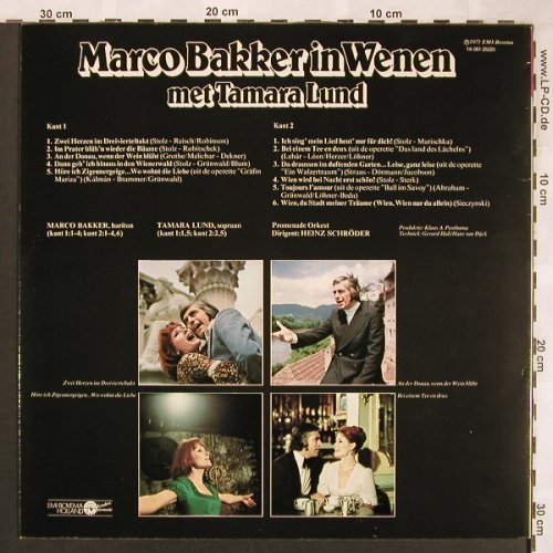 Bakker,Marco: In Wenen, met Tamara Lund, EMI(061-25220), NL, 1975 - LP - L6633 - 5,00 Euro