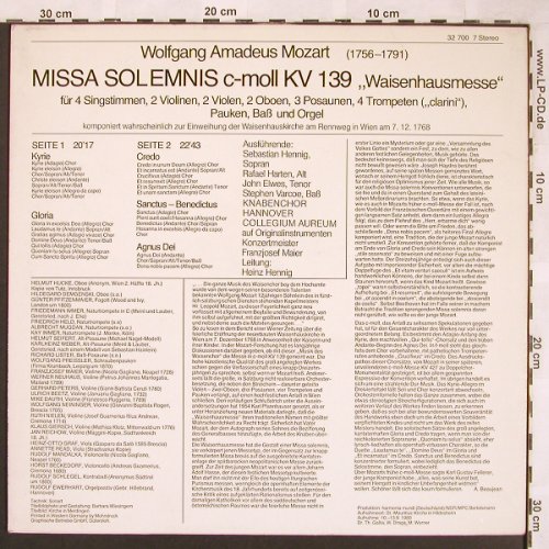 Mozart,Wolfgang Amadeus: Missa Solemnis c-moll KV 139, Orbis(32 700 7), D, 1981 - LP - L6634 - 6,00 Euro